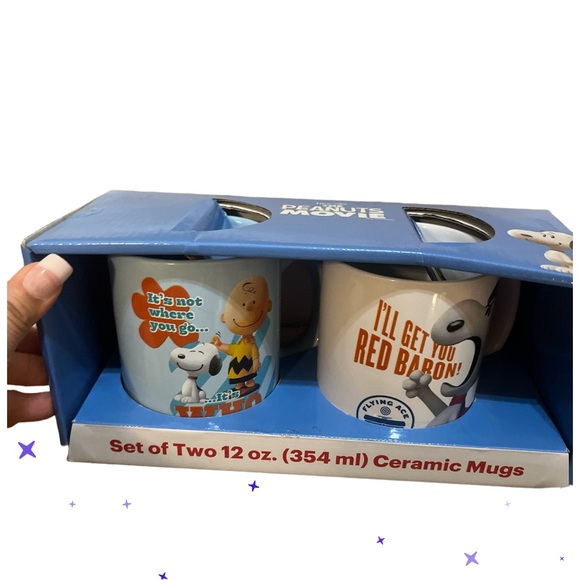 2015 set Of Two Ceramic Mugs The Peanuts Movie Snoopy Charlie Brown - Picture 4 of 11